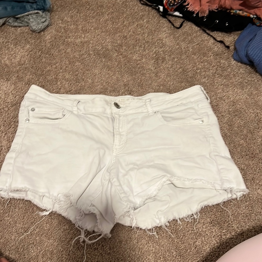 White denim shorts
